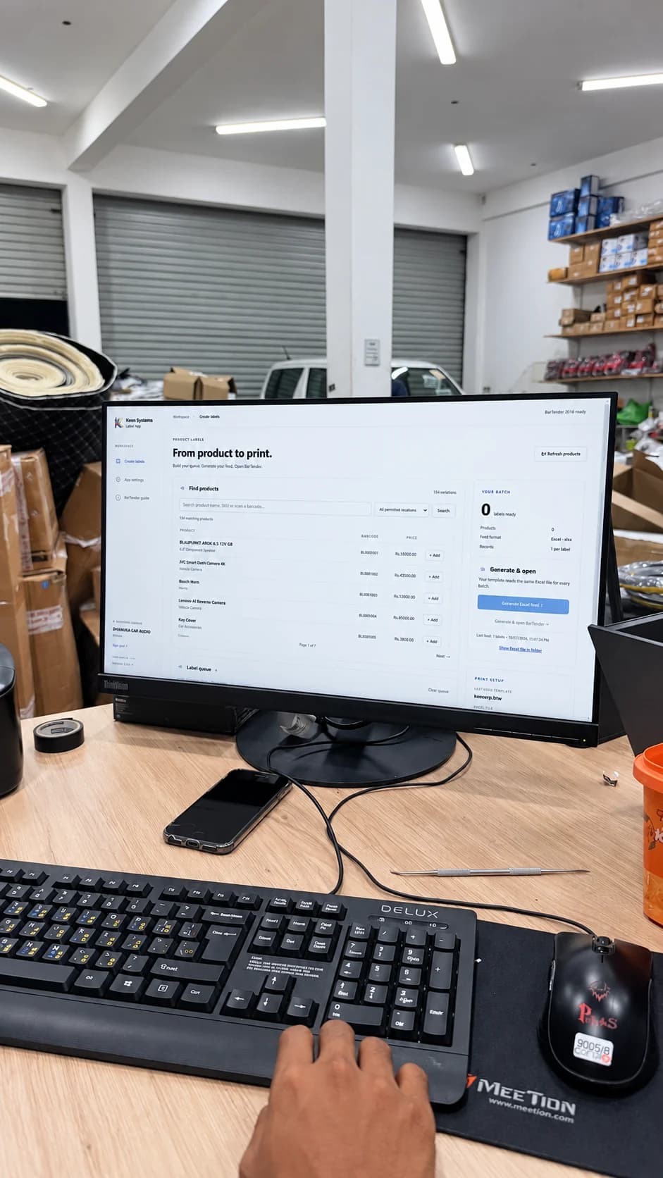 Enhanced Keen Systems label application at the vehicle modification shop