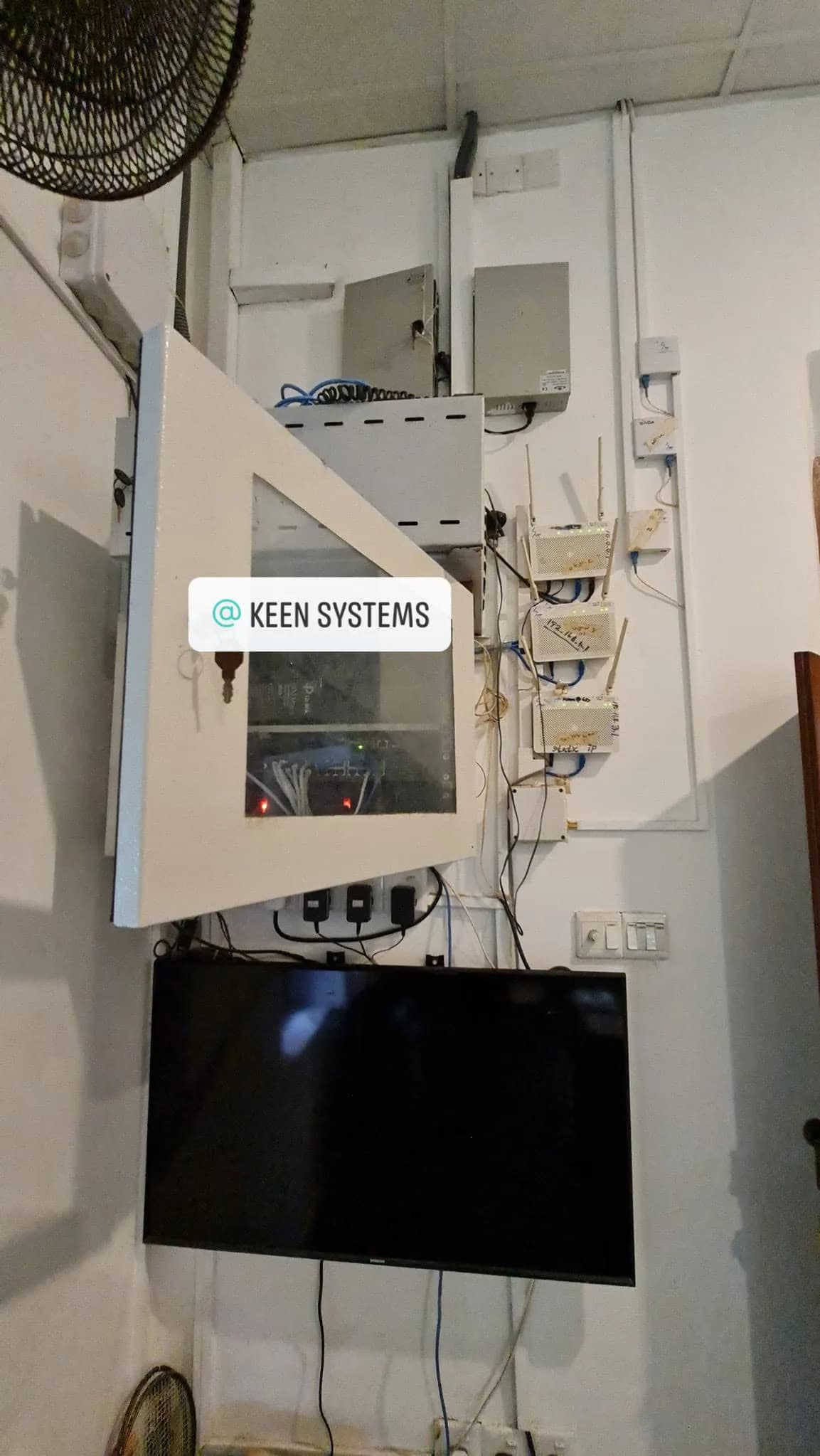 Network cabinet and access-point equipment installed at KIMA Surf Weligama