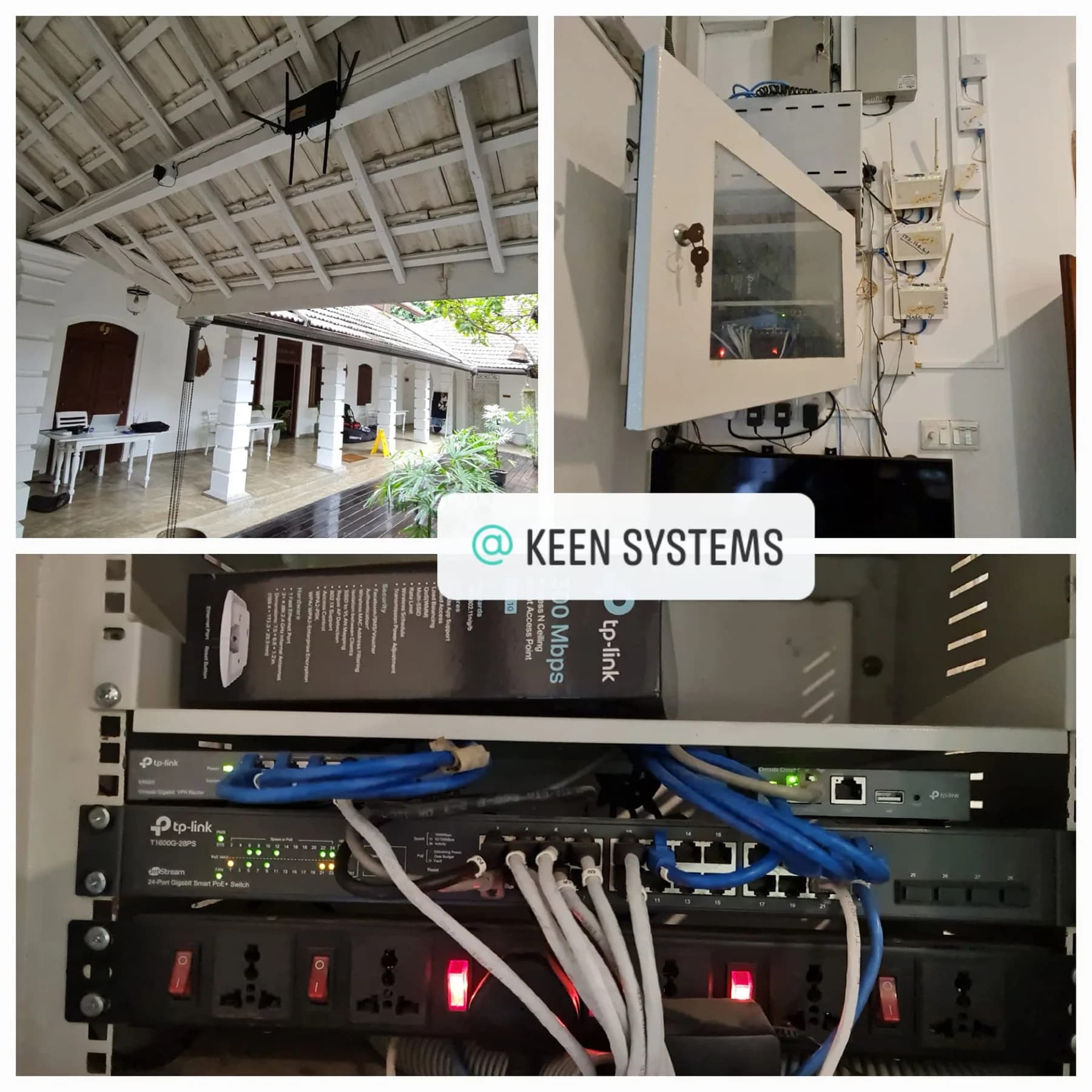 Overview of KIMA Surf Weligama Wi-Fi access point and network equipment installation