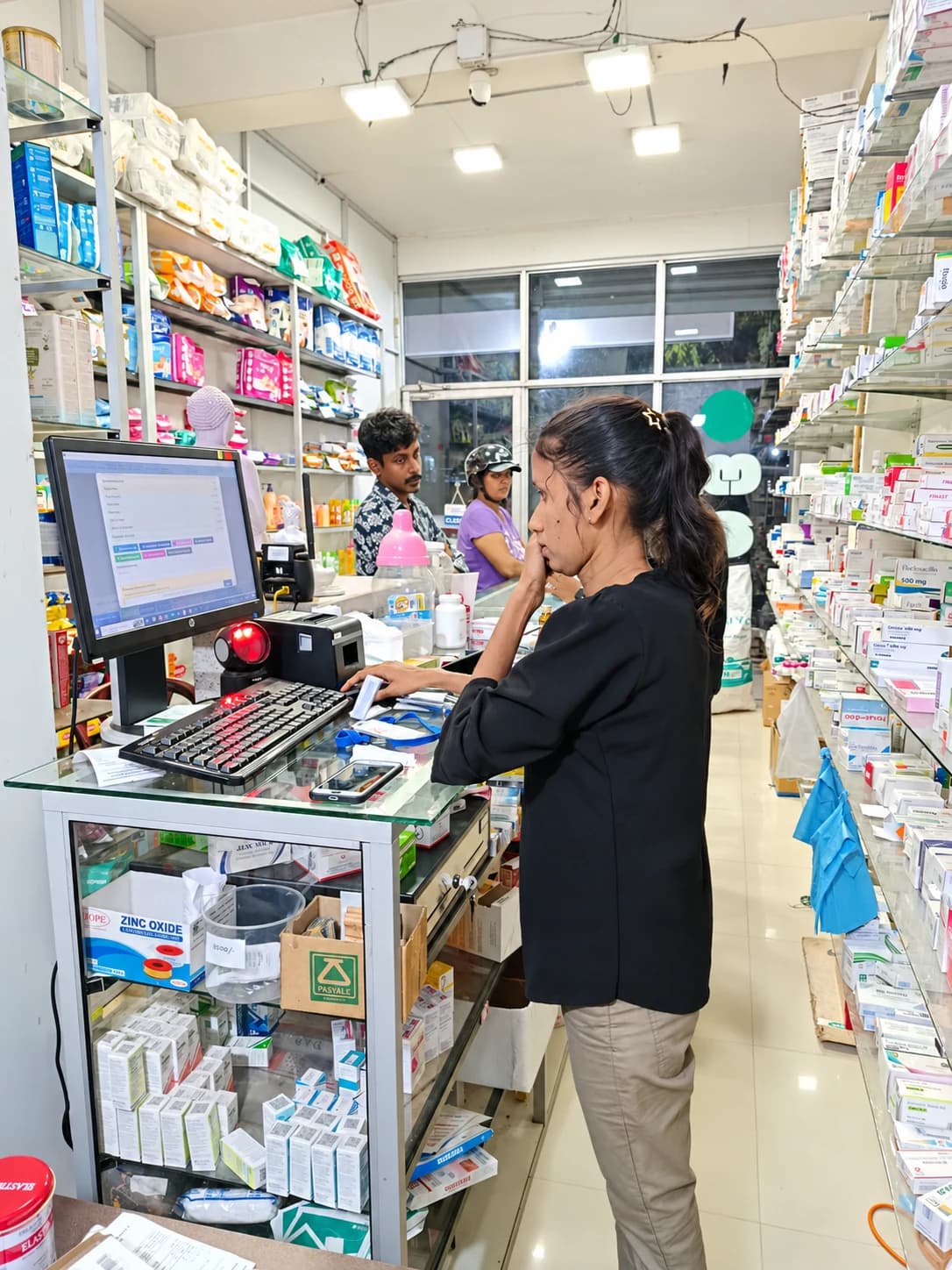 Health Care Pharmacy staff member using the deployed ERP workstation