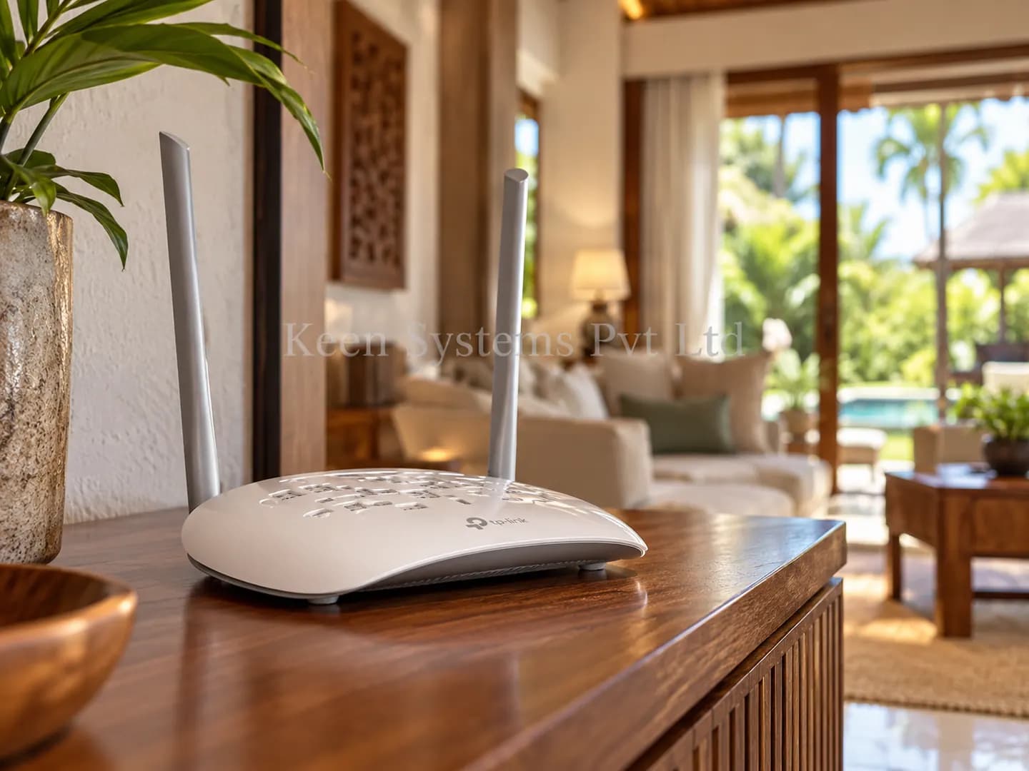Wi-Fi router placed in The Monkey House lounge